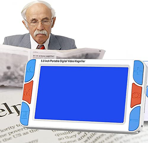 Loupe vidéo numérique Portable, écran 5,0 Pouces 800 x 480, liseuse Portable 3~42 Fois, loupe, 26 Couleurs d'image, avec écran LCD, Convient pour la myopie, Les Personnes malvoyantes