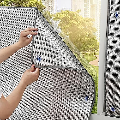 Zlovne Sonnenschutzfolie Fenster Außen & Innen,Sichtschutzfolie,Reflektierende Dachfenster Wärmeisolierung UV-Schutz Kälteschutz Verdunklung Fensterfolie,Größe 141 Optional (40x80cm/16 x32)