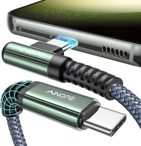 AINOPE Câble USB C, 60 W, PD 3.0, charge rapide, USB C vers USB C, pour iPhone 15 Pro Max, Galaxy S23, S22, S21, A54, A34, A14, MacBook Air M2, iPad Pro 12.9, iPad Air 5/Mini 6, Pixel 7 Pro, etc. (1