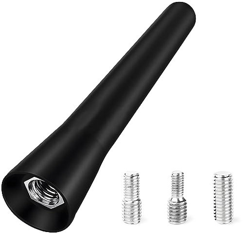 Universal Car Aerial Antenna AM/FM/DAB Car Aerial Replacement Car Radio Replacement Stubby Aerial Car Roof Antenna Mast Kit with Strong Receiving Function Screws M4 M5 M6 Black,6.5cm