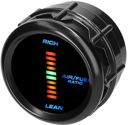 MOCNT Medidor Relación Aire Combustible 2 52mm Medidor Aire Combustible Relación del Coche Azul Luz Digital Aire Combustible Indicador de Calibre Instrumentos Air Fuel