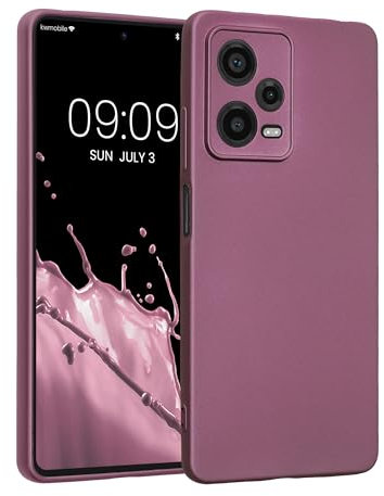 kwmobile Handyhülle kompatibel mit Xiaomi Redmi Note 12 Pro 5G Hülle - weiche Silikon Case metallisch schimmernd in Metallic Lavendel
