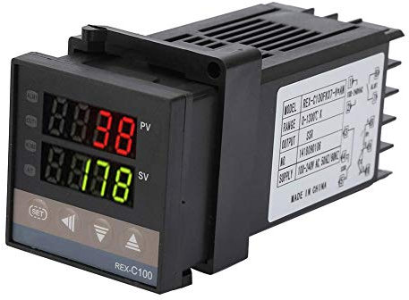 Controlador de temperatura digital REX-C100, kit de termostato digital inteligente, controlador de temperatura de alarma PID de 0 °C ~ 1300 °C, con termopar K y SSR máximo de 40 A(AC110V-240V)