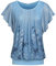 Zeagoo Tunika Damen Kurzarm Rundhalsausschnitt Tunika Top Fließende Mesh Bluse Loose Sommer Oberteile Grau Blau XXL