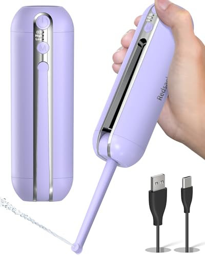 Elektrisches Bidet Tragbares 200ml,Wiederaufladbar Reise Po Dusche,Mobiles Bidet Handbrause Faltbare,Anti-Rutsch Wasserdichtes Intimdusche,Portable Bidets mit Wasserspeicher für Männern Frauen (Lila)