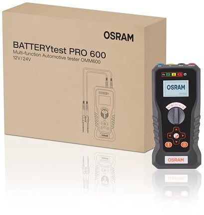 OSRAM BATTERYtest PRO 600 Multifunktions-FahrzeugprŸfgerŠt, OMM600, zur Fehlersuche bei Spannung, AnlasserprŸfung und LichtmaschinenstartvorgŠngen