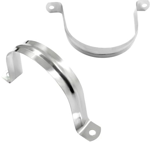 Biaungdo 12 Pcs M75 Rigid Pipe Strap, 3 Inch Stainless Steel Two Hole Strap U Bracket Pipe Clamps Heavy Duty Conduit Clamps Tension Tube Clip Cable Clamp Hanger with 2 Holes for Pipe Cable
