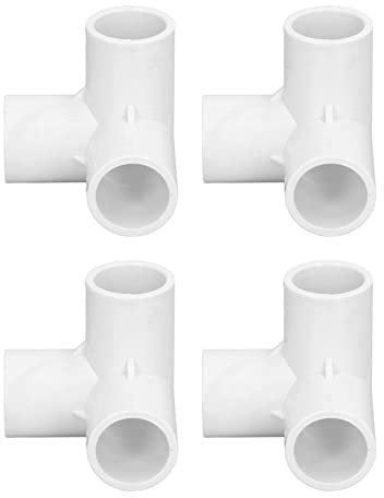 10 Piezas de Accesorios de Tubería de 3 Vías, Conector de Esquina en T de ángulo Recto de Plástico PVC, 20mm de Diámetro Interior, Codo de 3 Vías, Accesorio de Tubería de PVC,