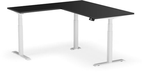 Standable L-Shape Höhenverstellbarer Schreibtisch L-Form 180 x 210 cm I elektrischer Office Table mit 3 Speicherstufen I L-Schreibtisch höheneinstellbar 60-125 cm I elektrischer Büro-Tisch
