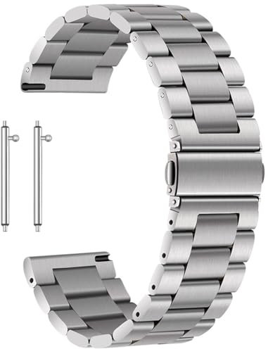 Antfly Uhrenarmband aus Metall 20mm,Edelstahlarmband für Uhr,Quick Release Uhrenarmbänder Ersatz für Herren und Damen- 20mm 22mm (20MM, Silber)