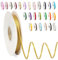 Satinband Reiches Gold 3mm, 91m Satinbänder Schleifenband Dekoband Doppelseitig Geschenkband Geschenkverpackung Bänder zum Luftballons Blume Handgefertigt Wide Satin Ribbon 0.3CM for Wedding Car