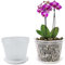 Hemore Pot d'orchidée, 4pcs 6,8 Pouces en Plastique Orchidées Pots avec Trous, Pot de pépinière à Fleurs Transparentes, Pot à Fleurs Respirant, Pots d'orchidées pour Le rempotage