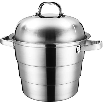 ANSNOW Dampfgarer/Suppentopf/Edelstahl 304, Einteiliger Topfkörper Aus 3-Lagigem Verbundwerkstoff, Gedämpfte Meeresfrüchte, Geschmorte Schweinerippchensuppe/45Cm