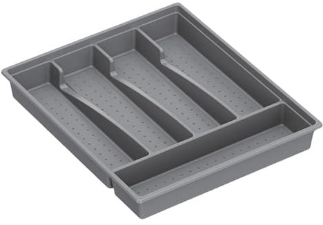 F Fityle Porta Posate, Custodia Posate in Pp E Polipropilene, Vassoi Portaposate Contenitore Posate per Cassetti Vassoio per Posate Cucchiai Forchette Organizer per Argenteria, Grigio