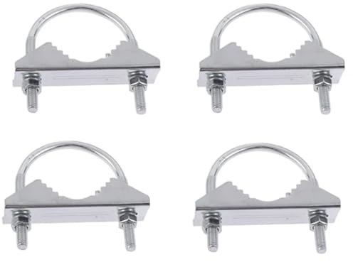 U Bolts 304 Stainless Steel U-Clamp 4 Pcs V Jaw Block U-screw Anti-Rust U-Pipe Clamp Round U-Bolts for Boat Trailer