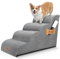 Nobleza Hundetreppe für Kleine Hunde, 4 Stufen Schwamm Hunderampe Haustiertreppe mit Fusselrolle für Bett Sofa
