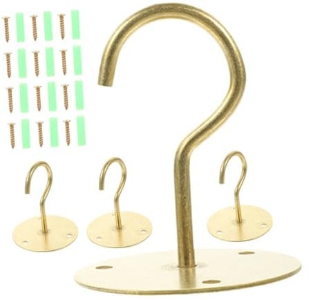SEWOART Ganci per Piante per Soffitto 1 Set di Ganci Decorativi per Piante da Parete in Metallo per Riporre E Appendere Piante 65 Mm Oro