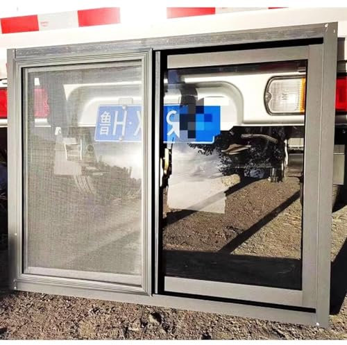 Kellerfenster mit Aluminiumrahmen, 76,2 x 30,5 cm, mit Sichtfenster, bündig montiert, Schiebefenster (B x H x H): 90 x 45 cm