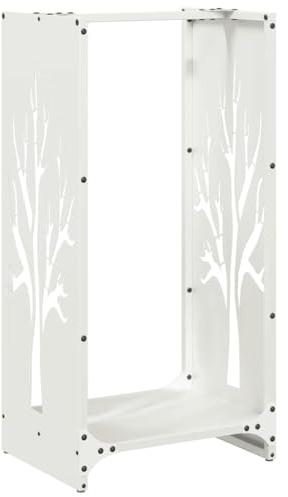 vidaXL Firewood Rack White 40x30x80 cm Cold-rolled steel