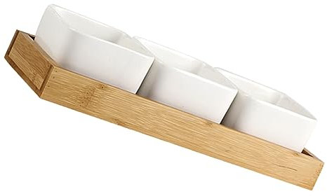 TOPPERFUN 1set Multi Snack Holder Ceramic Serving Platter Divided Dinner Plate Compartment Tray for Kitchen Supplies Snack Box