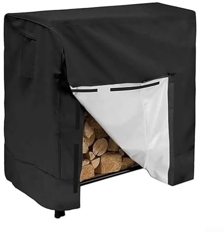 Aprilsunnyzone Outdoor Waterproof Cover With Wooden Frame Design For Protecting Your Firewood Shed(black)