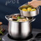 GAOAZHEN Stock Pot - Stainless Steel Stockpot, Stock Pot With Steamer Basket, Nonstick Stock Pot Cooking Pot With Lid And Heat-Proof Double Handles For Soups, Stews And Pasta(24cm/7L)