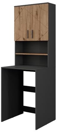 Vicco Waschmaschinenschrank-Set Anthrazit/Goldkraft Eiche Irma 68x89x60 cm - Badezimmerschrank für die Waschmaschine, Praktische Umrahmung für Waschmaschine oder Trockner