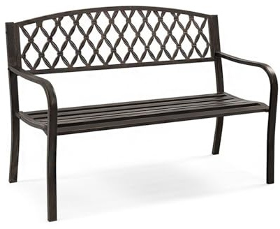 ENGENDER Gartenbank Nordische Retro-Gartenbank Aus Metall for Den Außenbereich, Hohlmaschen-Dekorationsbank, Geeignet for Balkonterrasse Im Freien