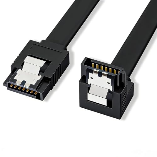 FWYDRJZC SATA III Cable 90 Degree Right Angle, 6Gbps High Speed Data Transfer with Secure Locking Latch, L-Shape Connector for SSD, HDD and Optical Drives