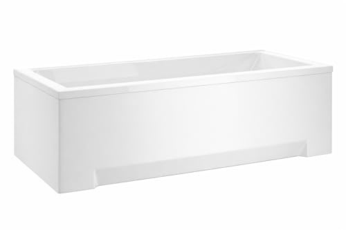 roe furniture Acryl Badewanne 130x70 cm – Badewanne Rechteck mit Rahmen ohne Frontplatte & Seitenwand – Rutschfest & Antibakteriell – Einbauwanne Weiß