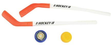 Milageto Eishockey-Set mit Schlägern und Ball – ideal für drinnen und draußen, Hockeyausrüstung interaktive Partys für Eltern und Kinder Ab 4 Jahren