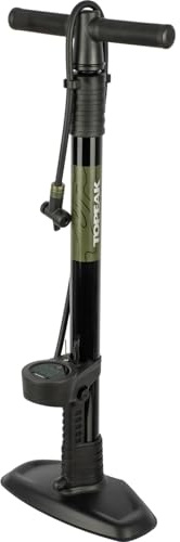 Topeak JoeBlow Mountain X Digital Standpumpe Schwarz Gelb, Fahrradpumpe mit Digitalmanometer für MTB Gravelbike Fatbike und Tubeless Reifen