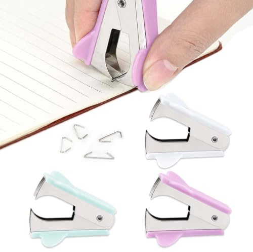 Levapunti,3 Pack Professional Eagle Levapunti a Pinza con Mascella in Acciaio Mini Levapunti Graffette Rimozione per Ufficio Scolastico Casa Colori Casuali