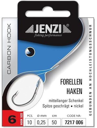 Jenzi Forellenhaken Gebunden Gr.6 0,25mm 50cm