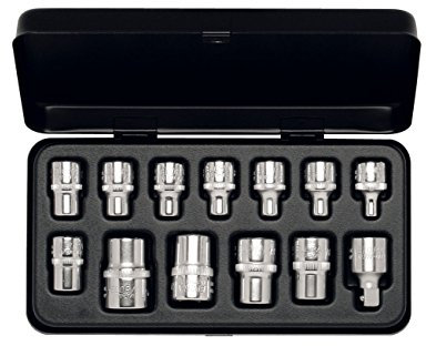 Elora 877-TXE Steckschlüssel-Satz 3/8+1/2 Zoll, 13-teilig 5-24 mm, 877500102000