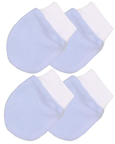 BabyPrem Vorzeitige Baby-Kleidung 2 Paar Kratzhandschuhe 32-50cm BLAU P2