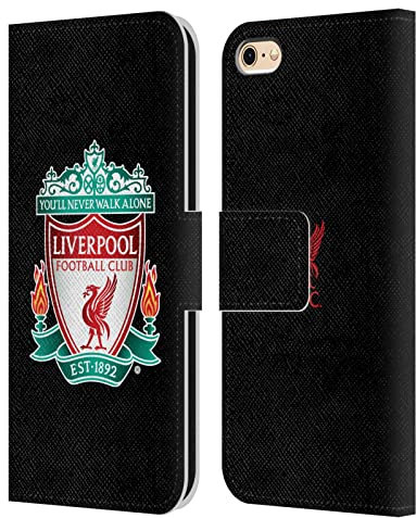 Head Case Designs Officially Licensed Liverpool Football Club Black 1 Crest 1 Leather Wallet Case Compatible With Apple iPhone 6 / iPhone 6s