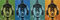 Close Up McFly-Buddha Wearing Headphone Quad Poster (91,5cm x 30cm) + 2 St. Schwarze Posterleisten mit Aufhängung