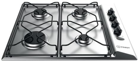 Indesit PAA 642 IX/I Cuisinière à gaz, 4 feux, Acier inoxydable