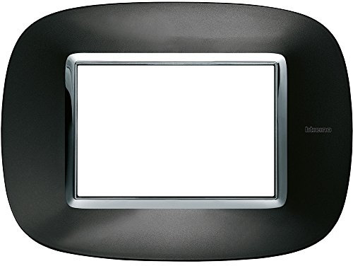 BTicino HB4803XS Axolute Placca Ovale, 3 Moduli, Antracite Axolute