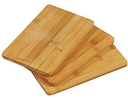 3x FRÜHSTÜCKSBRETTCHEN aus BAMBUS 22x14x1cm KESPER Schneidbrett Frühstücksbrett Schneidebrett Vesperbrett Schneidbrett Frühstücks Brett Brettchen Vesper Holz 58003
