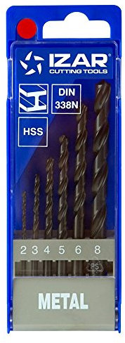 Izar M80333 - Juego de brocas cilindricas hss 338 classique 2-3-4-5-6-8