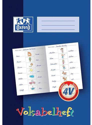 Oxford 100057955 Lernsysteme Vokabelheft LIN4V - A4, 16 Blatt, 4V (3-spaltig zum Malen)