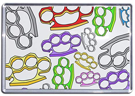 Knuckle Duster Pattern - Large Plastic Fridge Magnet