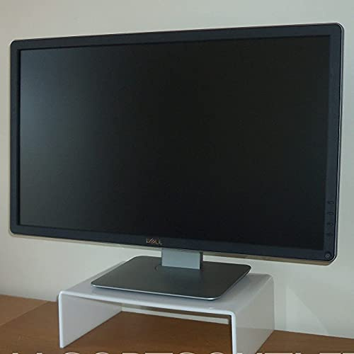 Grand Blanc Solide Support en Acrylique pour Ordinateur Ecran Moniteur, iMac ou petit écran LCD TV étagère de douche (Socle)