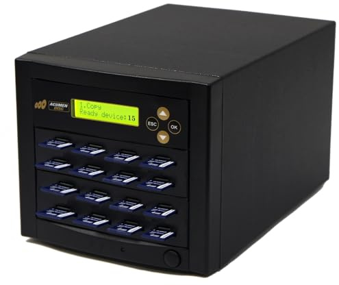 Acumen Disc 1 to 15 SD Duplicator - 2GB/Min - Multiple Secure Digital & MicroSD SDHC SDXC Micro Flash Drive Memory Card Copier & Sanitizer (DOD Compliant) System - 35MB per Second (AD15-SDC)