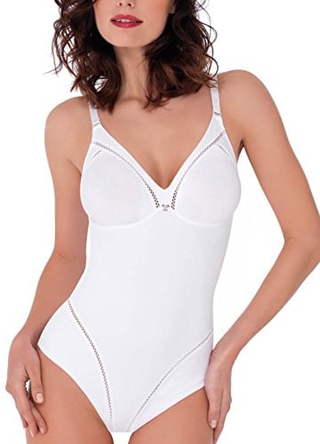 Lady Bella P6738 Body Donna Contenitivo Modellante - Shapewear senza Ferretto in Coppa C Preformata, Non imbottita e Senza Cuciture - Tessuto Doppiato per Pancia Piatta ed effetto Snellente (Nero, 6C)