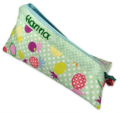 Federmäppchen Mädchen mit Namen, Ananas Mäppchen, Schlampermäppchen personalisiert, Stiftemäppchen mit Namen, Sammelmäppchen