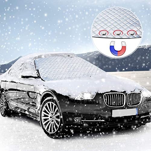 KOROSTRO Frontscheibe Abdeckung Winterschutz, Eisschutzfolien Scheibenabdeckung Frostschutz Windschutzscheibe Magnet Faltbare Abnehmbare Frostabdeckung Auto Abdeckung für Winter+Sommer, 183*116cm