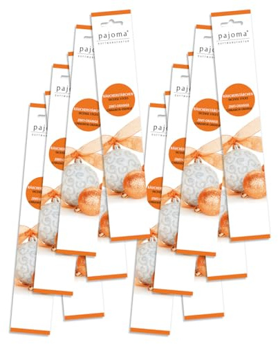 pajoma® Räucherstäbchen Zimt-Orange 12x 10 Stück | Weihrauch-Stäbchen 28 cm - in dekorativer Verpackung